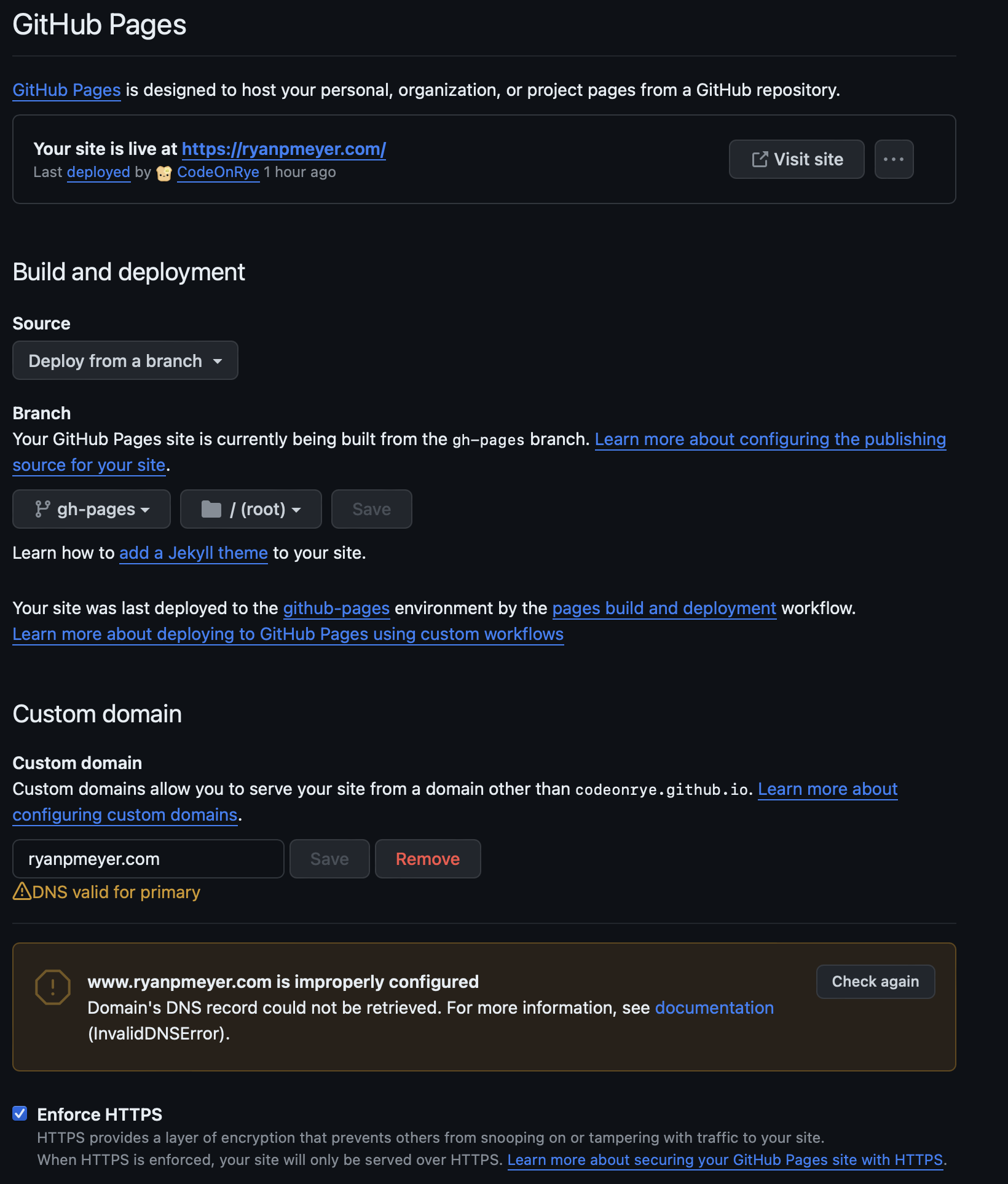 GitHub Pages Configuration